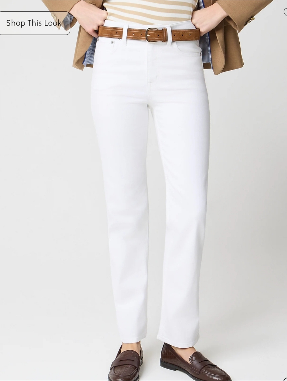 NWT J. Crew Petite Mid-Rise Straight Jeans White Size 31P